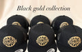 Trucker Hat - flat brim - snap back - Black with Gold logo