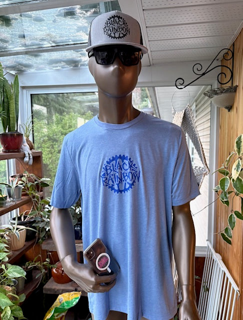Blue logo on Blue 50/50 Cotton blend T-shirt - XL