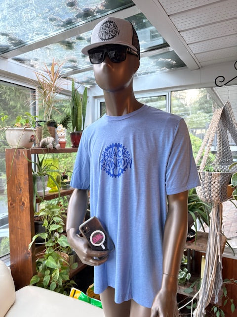 Blue logo on Blue 50/50 Cotton blend T-shirt - XL